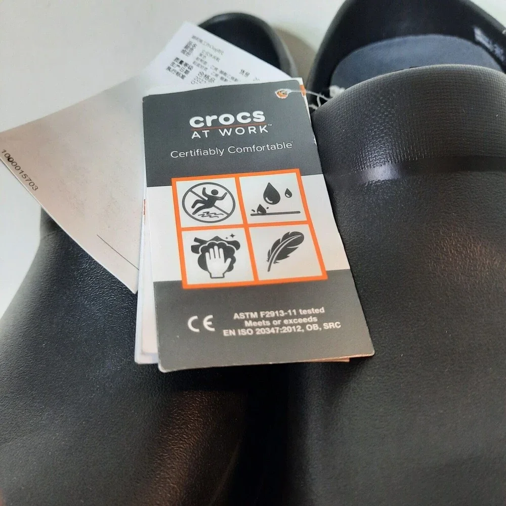 NWT Crocs Neria Pro II Clog | Slip Resistant Work Shoes Black Women's Size 10 - Picture 4 of 9